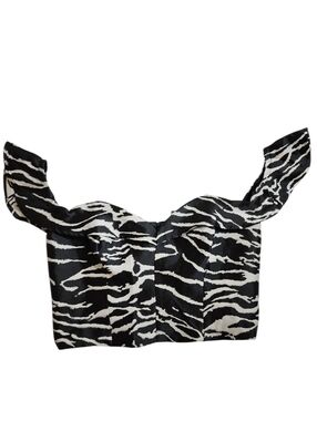 Bardot Zebra Print Corset Top Off Shoulder Bustier Black White Size 8 Structured